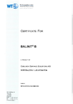 BALINIT<sup>®</sup> B Certificate