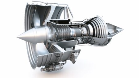 Inside view of a jet engine, which can be coated using BALORA TECH PRO