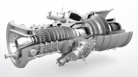 View on the coatable parts inside a jet engine