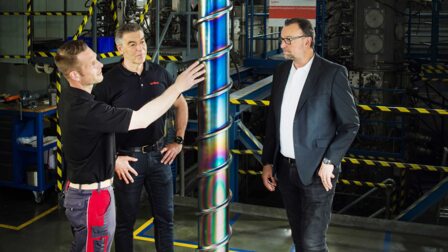  Begutachtung einer beschichteten Extruderschnecke