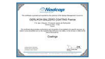 Oerlikon Balzers France awarded Nadcap Merit Status