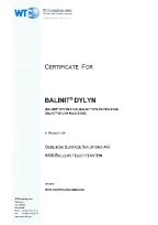 BALINIT<sup>®</sup> DYLYN STAR, PLUS STAR, PRO STAR Certificate