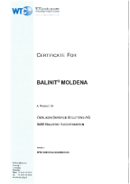 BALINIT<sup>®</sup> MOLDENA Certificate