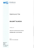 BALINIT<sup>®</sup> ALNOVA Certificate