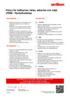 Policy för hållbarhet, hälsa, säkerhet och miljö (HSM): Nyckelbudskap