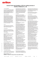 General Terms and Conditions (GTC) for coating services of Oerlikon (Thailand) Co., Ltd.