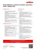 Sustenabilitatea și politica de sănătate, siguranță și mediu: Mesaje-cheie